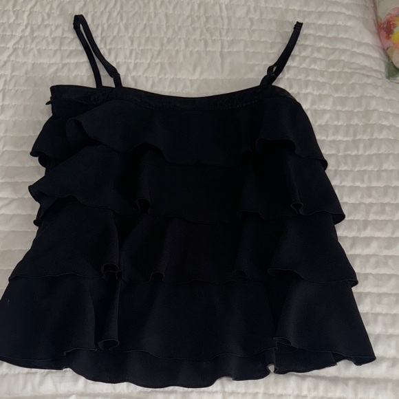 Black Ruffle Top - Picture 1 of 5
